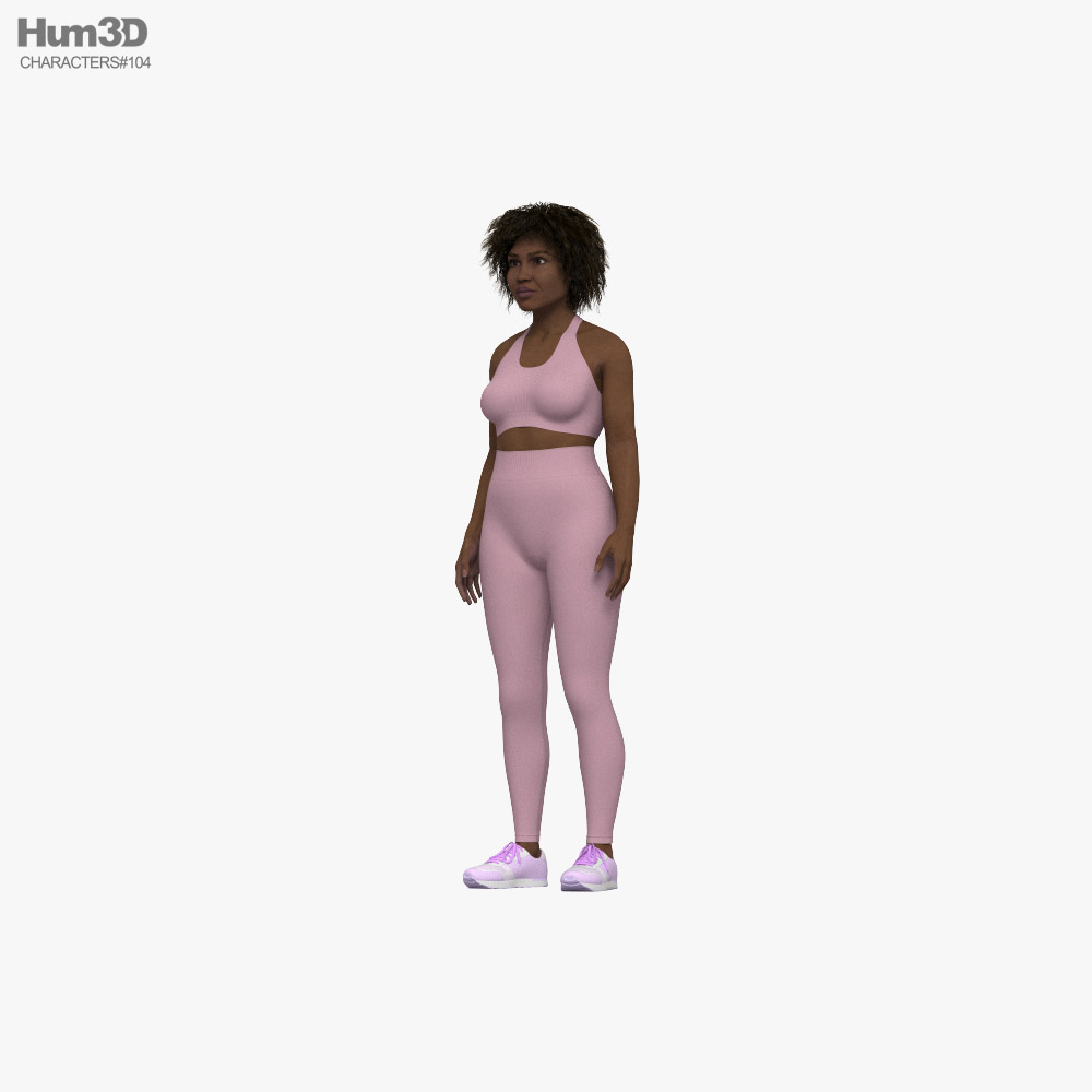 Fitness Woman African-American 3D model
