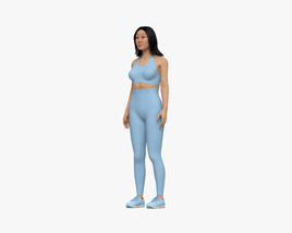 Fitness Woman Asian 3D model