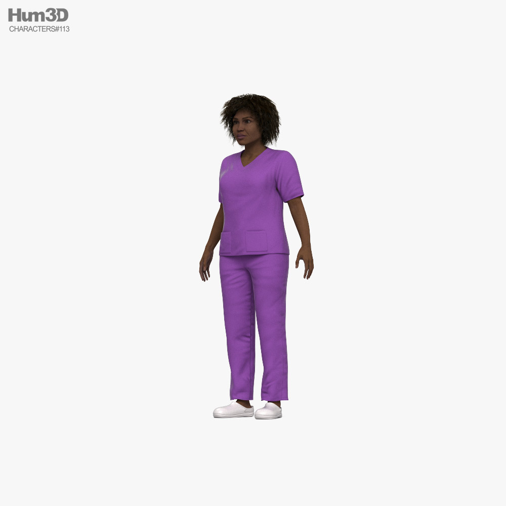 Nurse African-American Modèle 3D