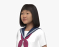 日本の女子学生 3Dモデル