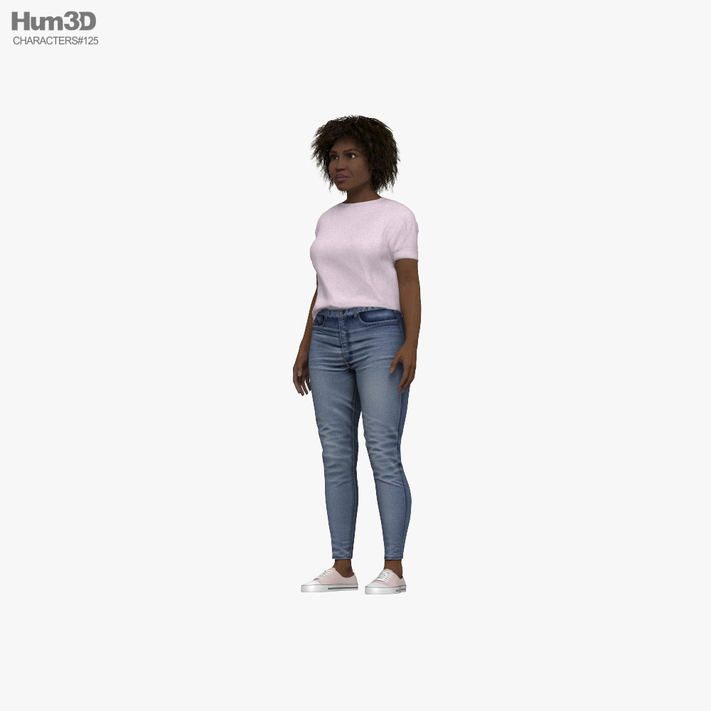 Generic Woman African-American 3D 모델 