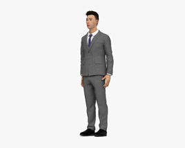 Asian Man in Suit 3D model