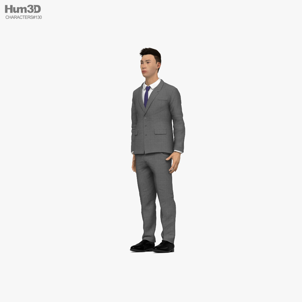 Asian Man in Suit 3D model