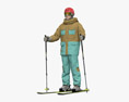 Skier Tourist 3d model