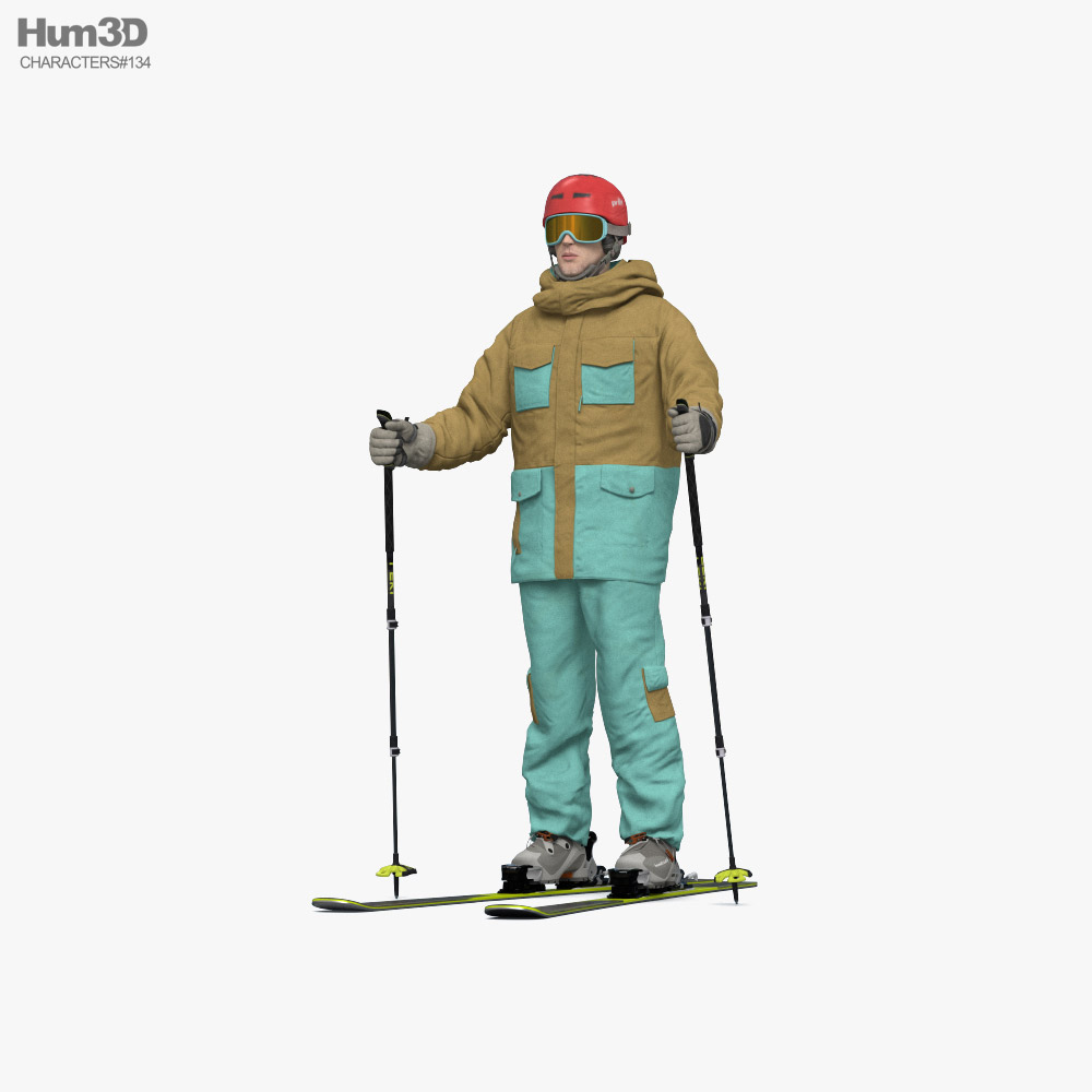 Skier Tourist 3D model