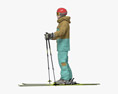 Skier Tourist Modello 3D