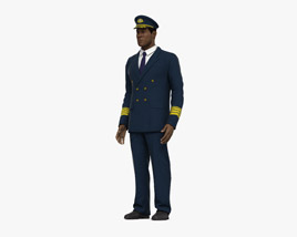 African-American Airline Pilot 3D model