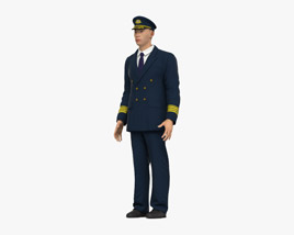 Asian Airline Pilot Modello 3D