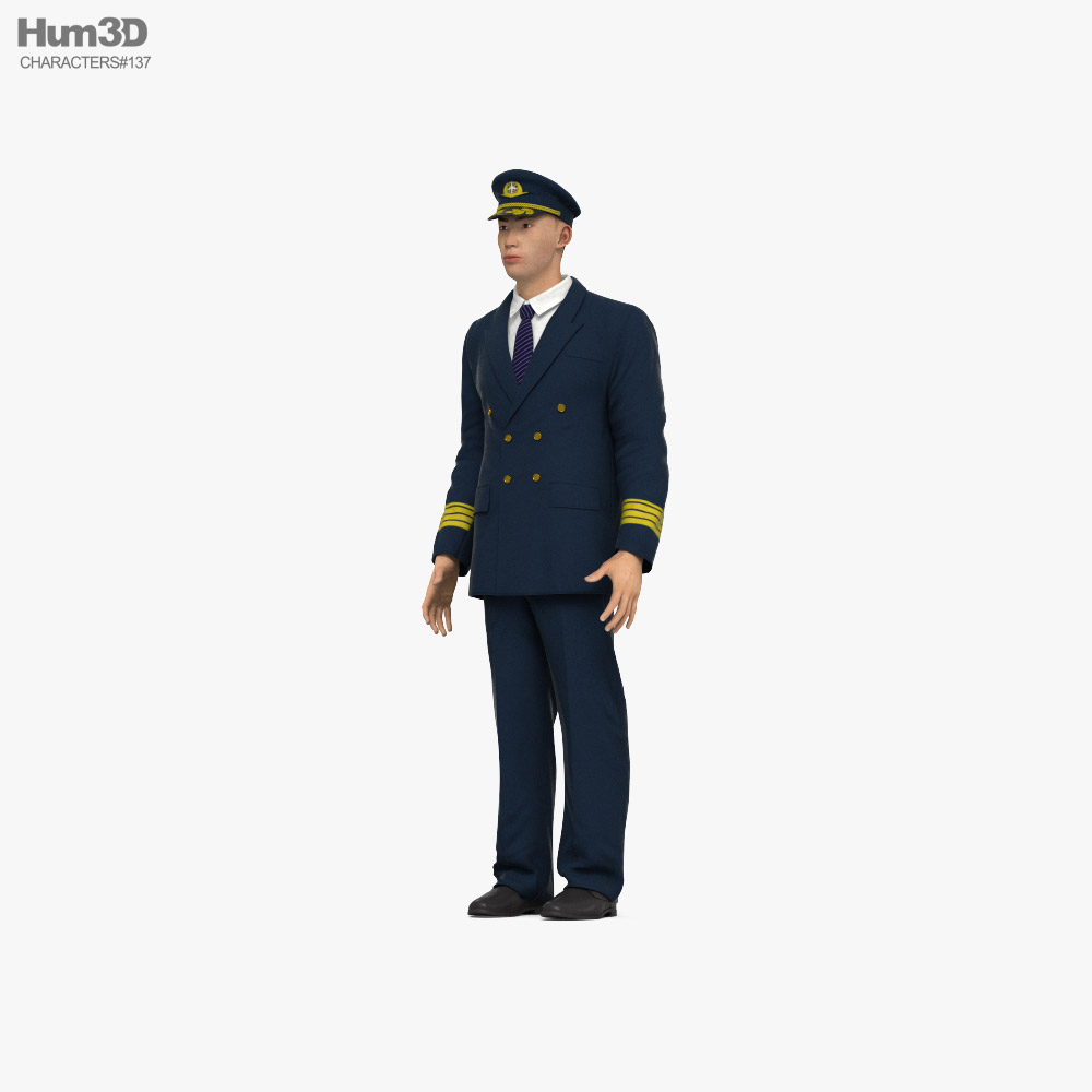 Asian Airline Pilot 3D model