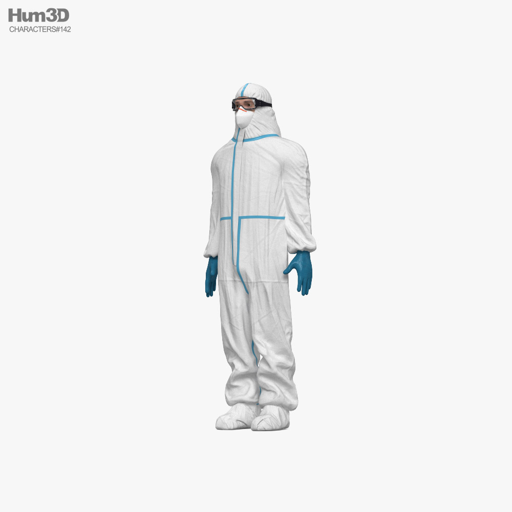 Covid-19 Medic in Protective Suit 3D model