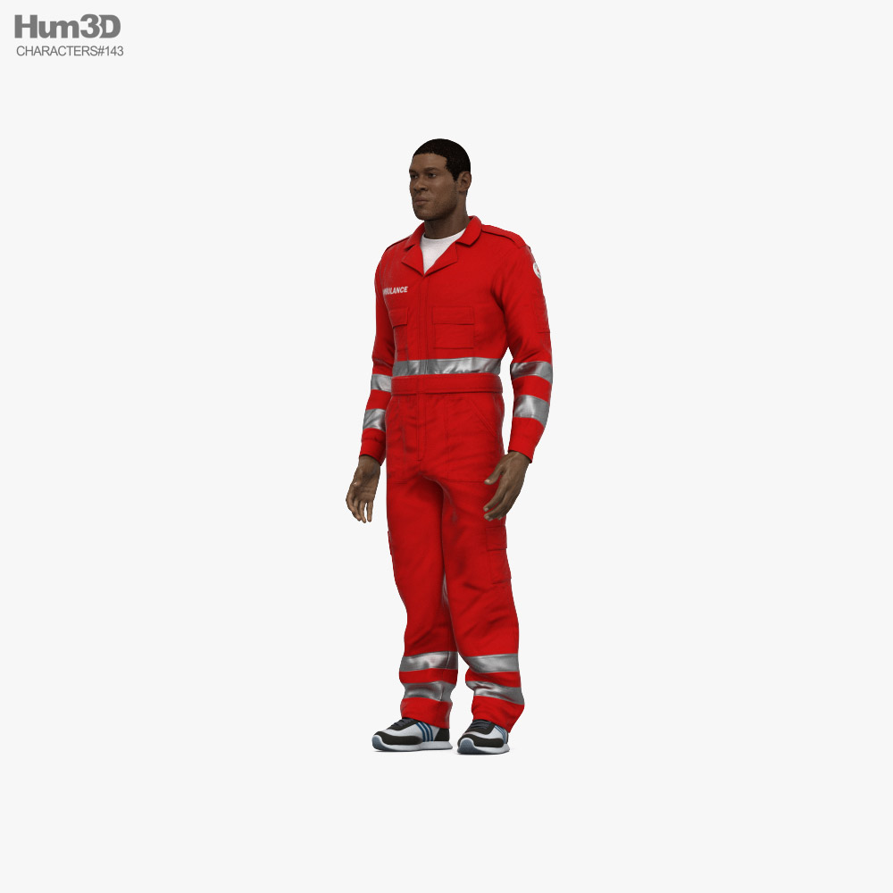 African-American Paramedic 3D model