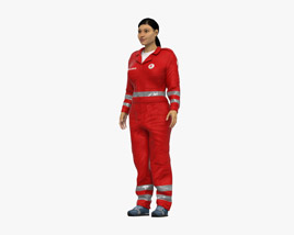 Middle Eastern Paramedic Woman 3D model
