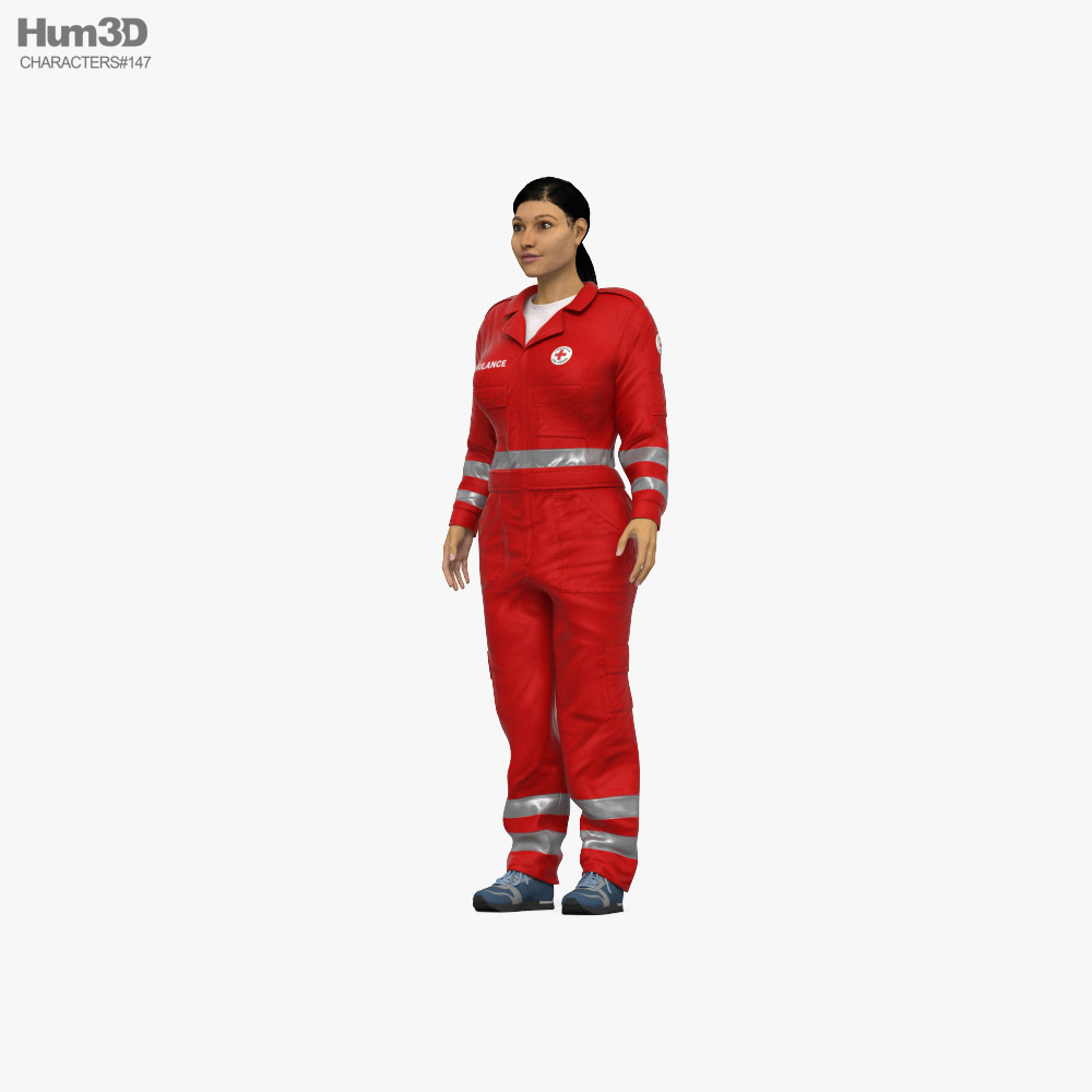 Middle Eastern Paramedic Woman 3D model