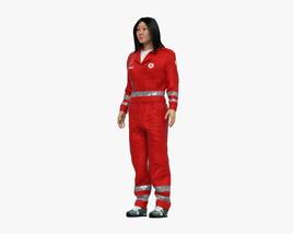Asian Paramedic Woman 3D model