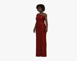 African-American Woman Evening Dress 3D model