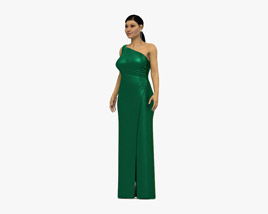 Middle Eastern Woman Evening Dress 3D 모델 
