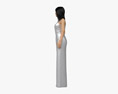Asian Woman Evening Dress Modello 3D