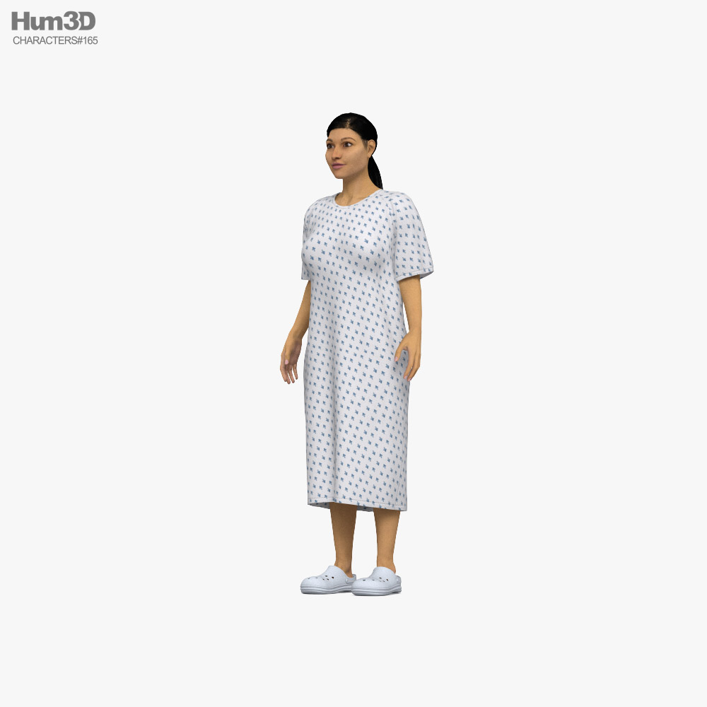 Middle Eastern Woman Hospital Patient 3D-Modell