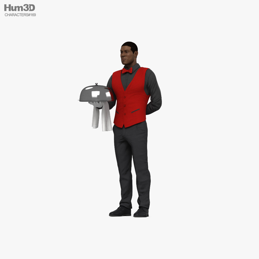 African-American Waiter 3D model