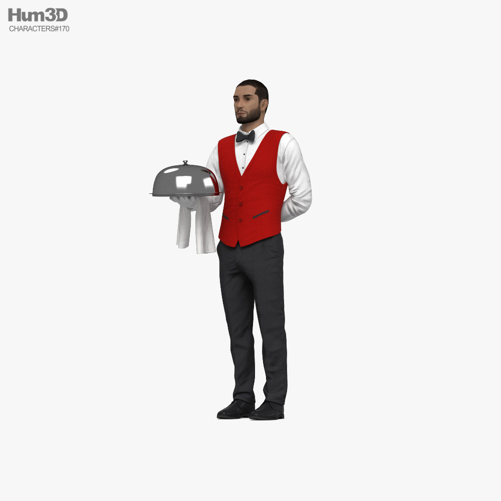 Middle Eastern Waiter Modèle 3D