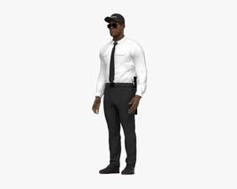 African-American Security Guard 3D model