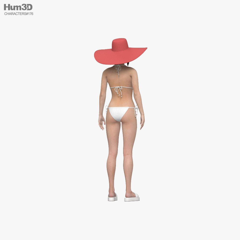 Realistic of a Vibrant 70-Year-Old Woman in a Swimsuit 3D Model