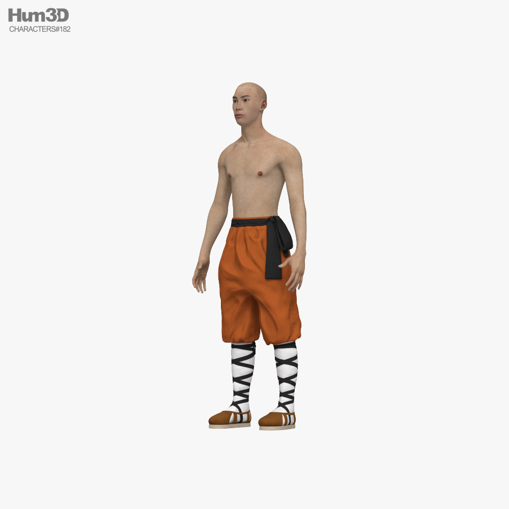 Shaolin-Mönch 3D-Modell
