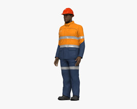 African-American Workman Mining Safety 3D model