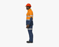 African-American Workman Mining Safety 3D модель