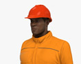 African-American Workman Mining Safety 3d model