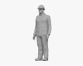 African-American Workman Mining Safety Modello 3D