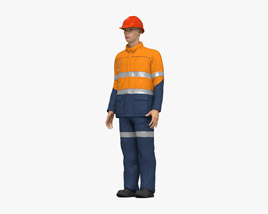 Asian Workman Mining Safety 3D model