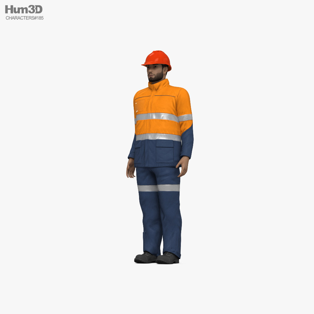 Middle Eastern Workman Mining Safety Modello 3D