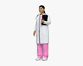 중동 여성 의사 3D 모델 