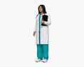 Médica asiática Modelo 3d