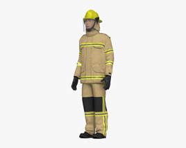 Asiatischer Feuerwehrmann 3D-Modell