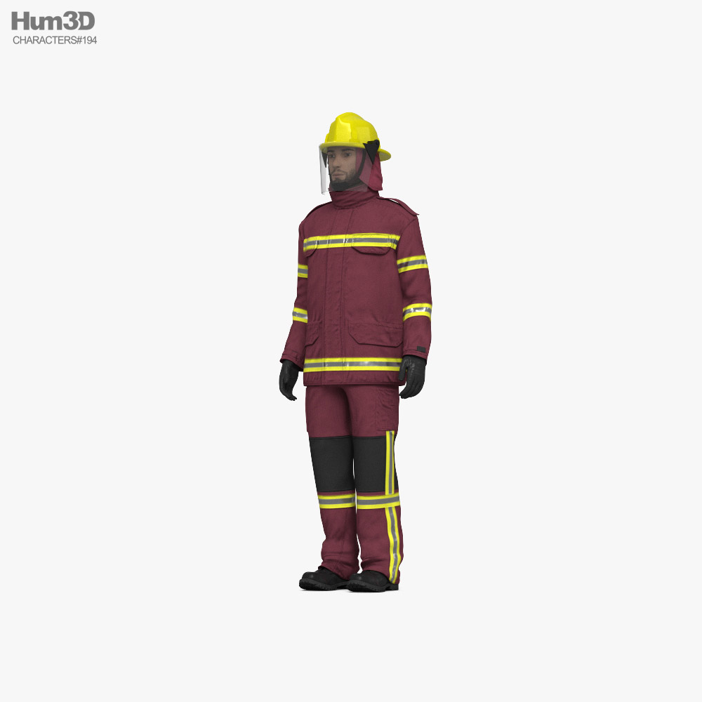 Middle Eastern Firefighter 3D model