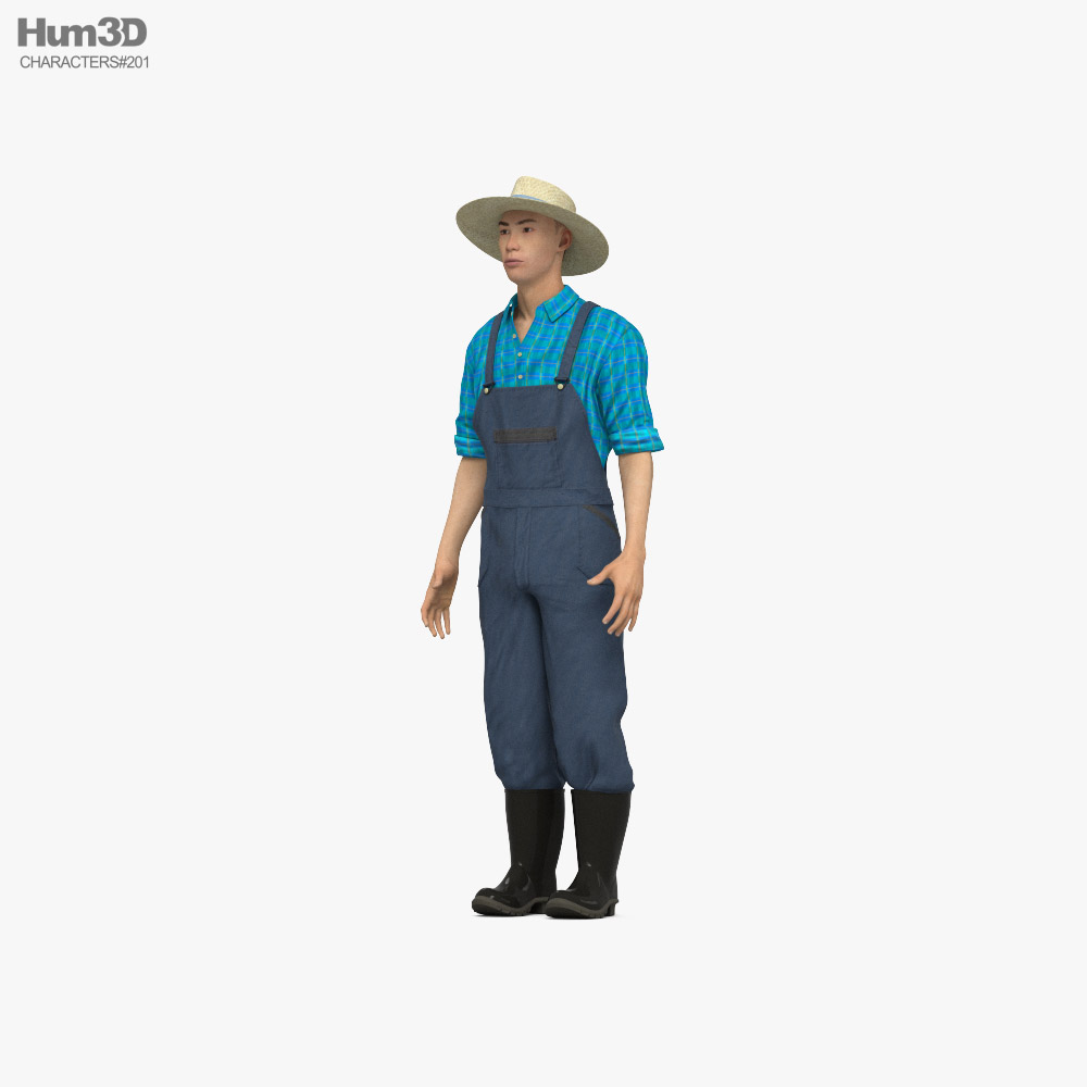 Asian Farmer 3D model