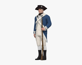 Soldado americano do século XVIII Modelo 3d