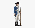 Soldato americano XVIII secolo Modello 3D