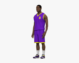 Joueur de basket-ball afro-américain Modèle 3D