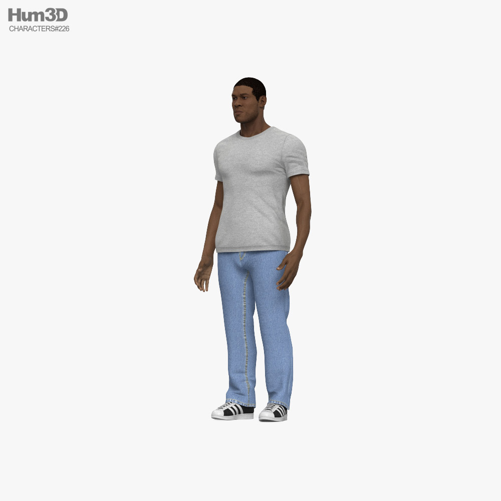 African-American Generic Man 3D-Modell