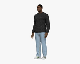 African-American Casual Man 3Dモデル