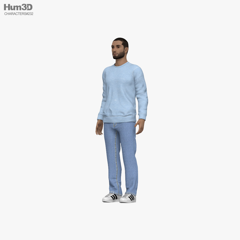 Middle Eastern Casual Man 3D модель