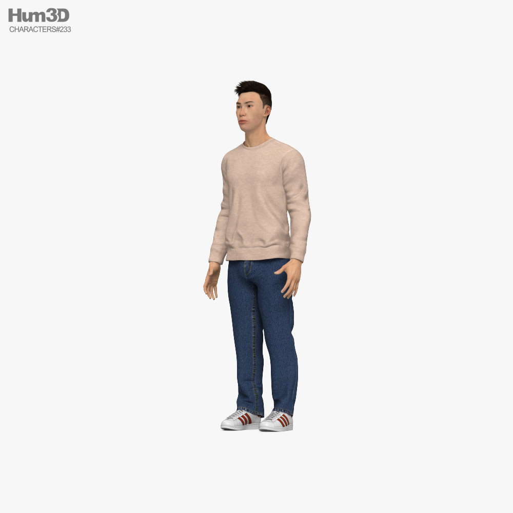 Asian Casual Man 3D模型