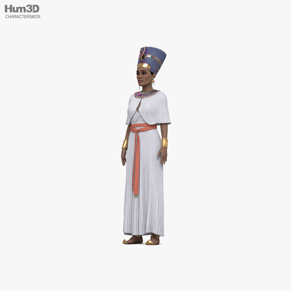 Египетская царица 3D модель - Скачать Персонажи на 3DModels.org