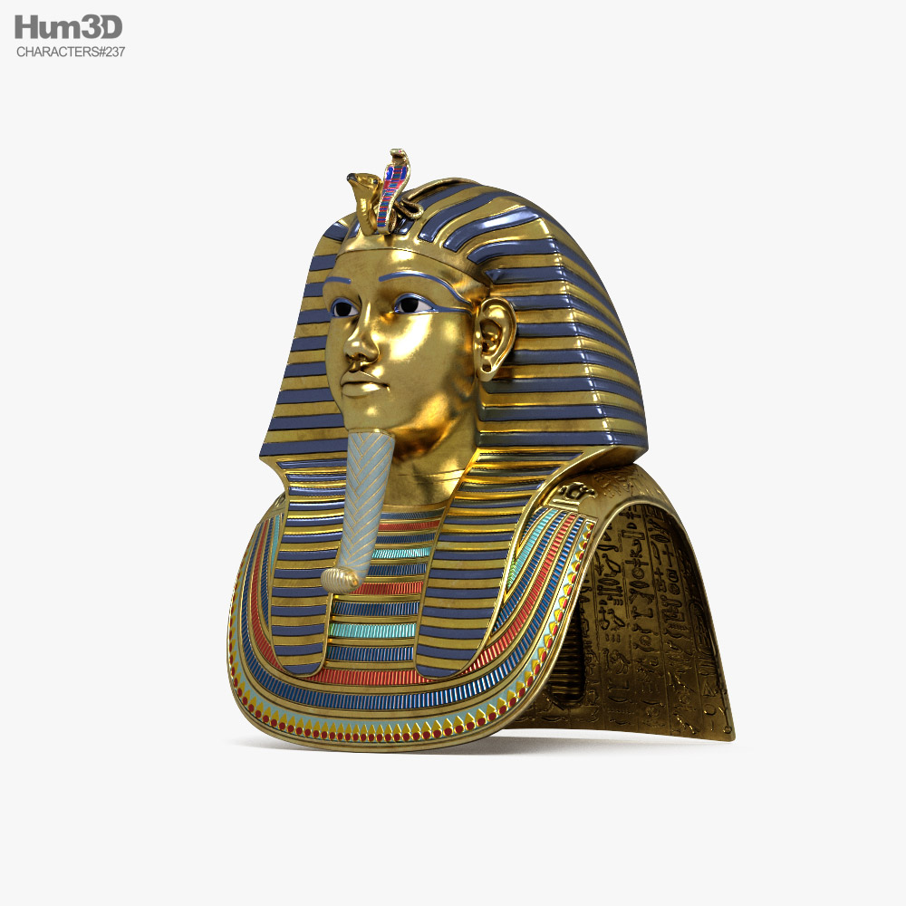Máscara de oro de Tutankamón Modelo 3D