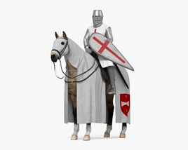 Crusader Knight on Horse 3D model
