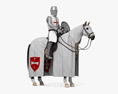 Лицар-хрестоносець на коні 3D модель