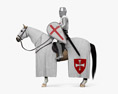 Crusader Knight on Horse Modelo 3d